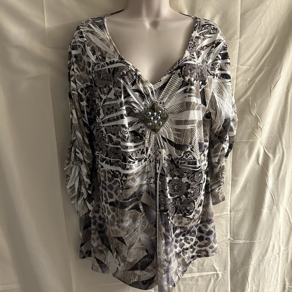 New 1X Style & Co. Women Studded Stylish Multi Top #1894*10 (JFT)